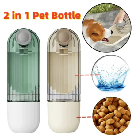 2-in-1 Pet Water & Food Bottle